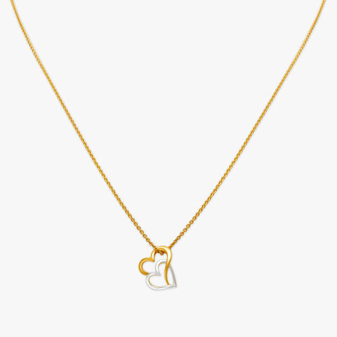 Slender Entwined Hearts Pendant with Chain for Kids