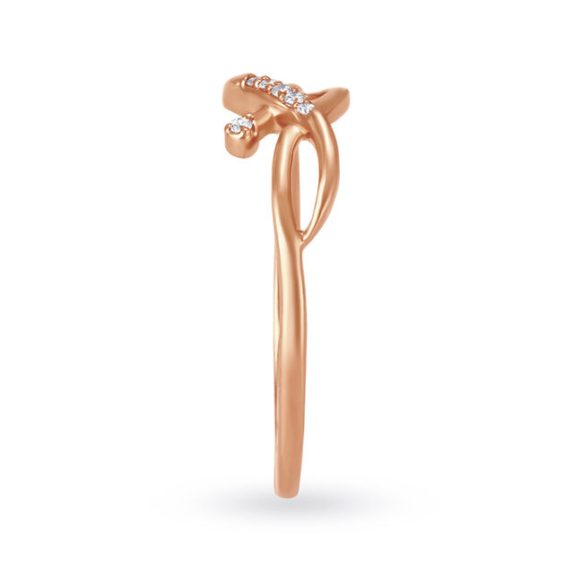 Fluid 18 Karat Rose Gold And Diamond Finger Ring,,hi-res image number null