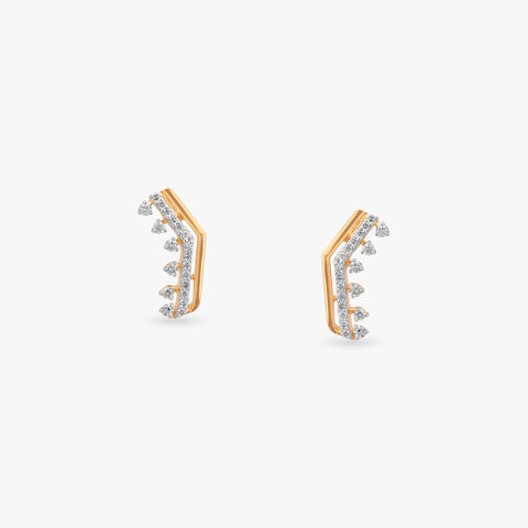 Angular Radiance Diamond Stud Earrings