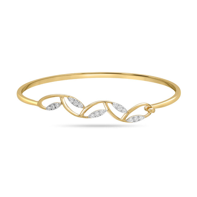 14 KT Yellow Gold Creeper Chic Diamond Bangle,,hi-res image number null