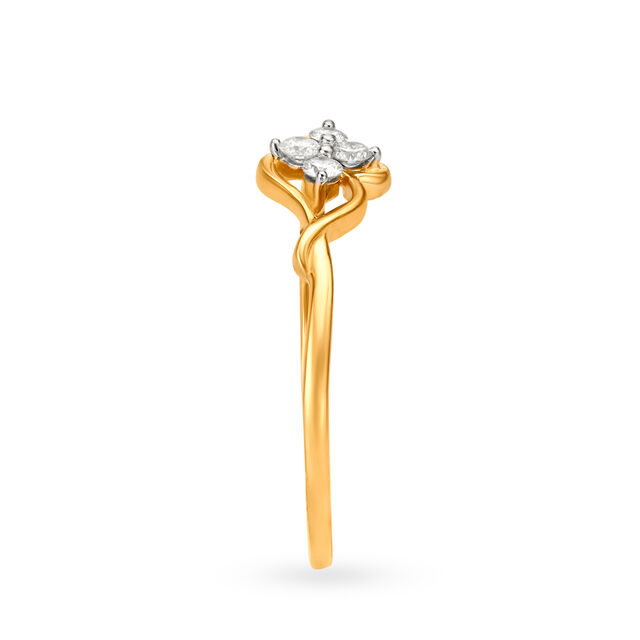 Gorgeous 18 Karat Yellow Gold And Diamond Interlock Ring,,hi-res image number null