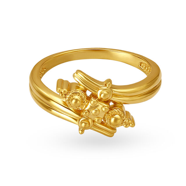 Elaborate Yellow Gold Banded Finger Ring,,hi-res image number null