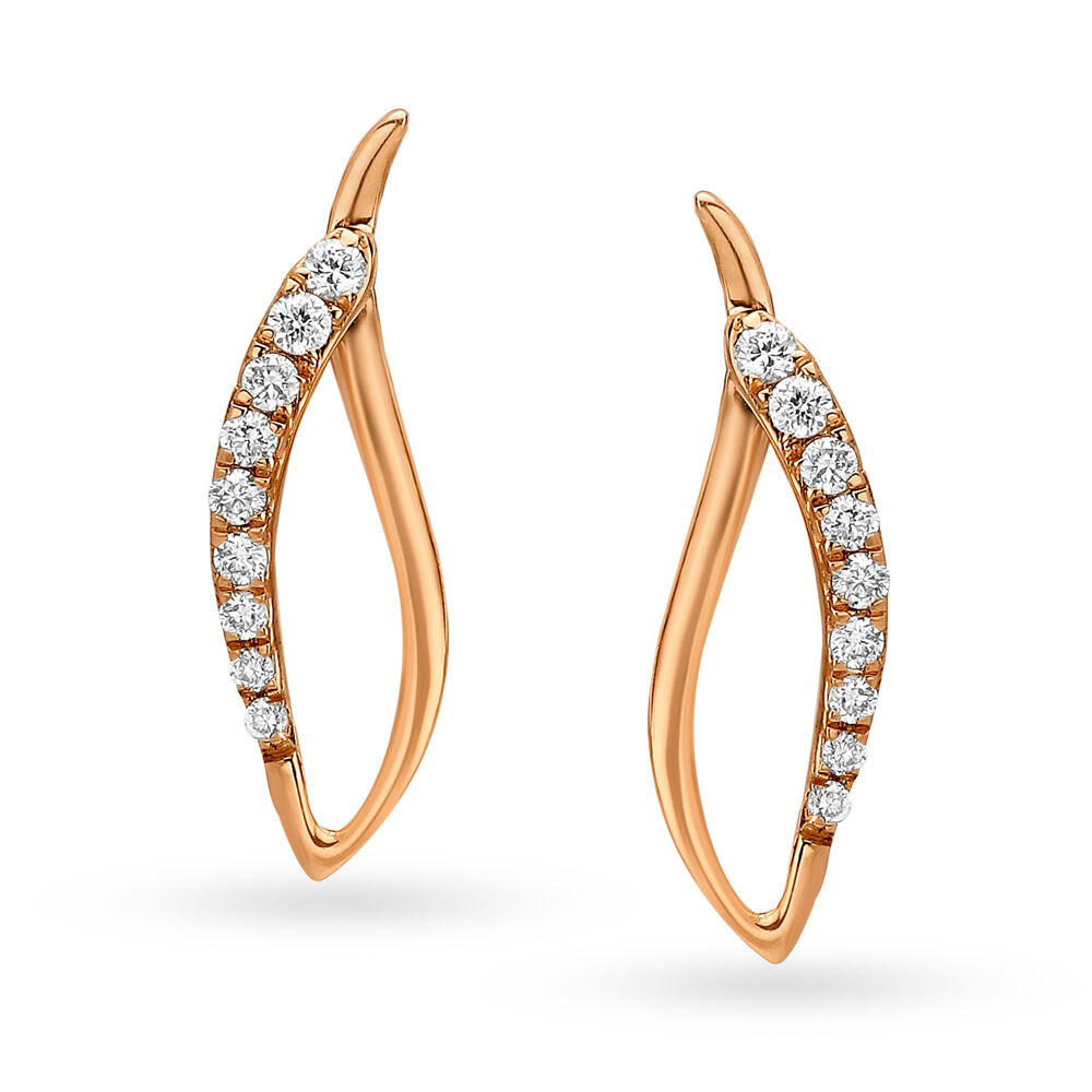 Rose gold online earrings tanishq