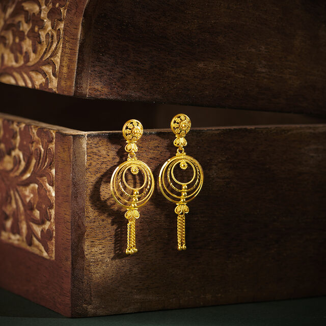 Radial Filigree Drop Earrings,,hi-res image number null