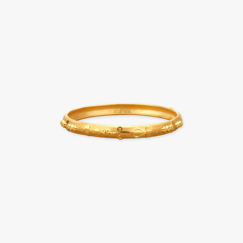 Blossom Charm Gold Bangles for Kids