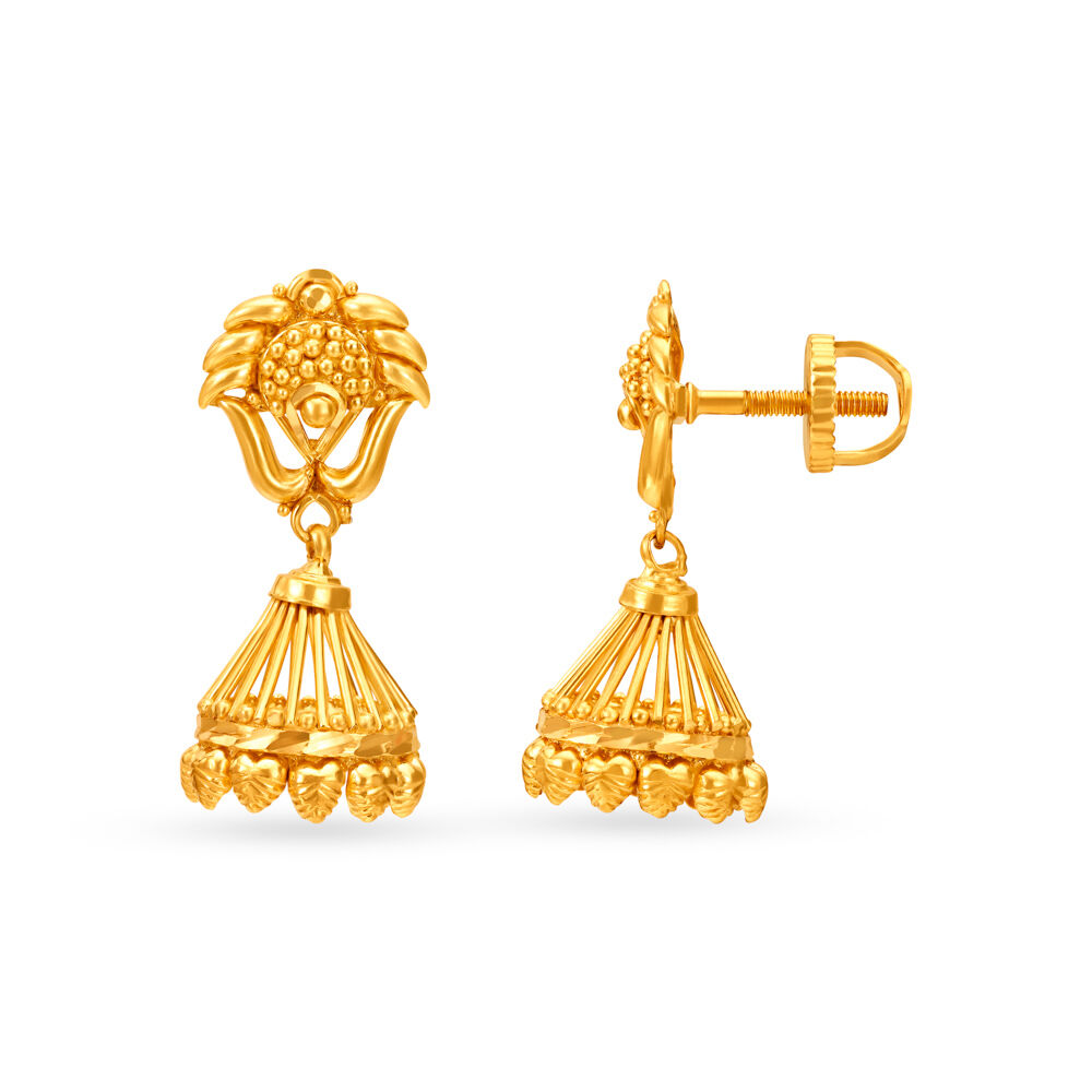 Gold jhumka earrings on sale tanishq with price