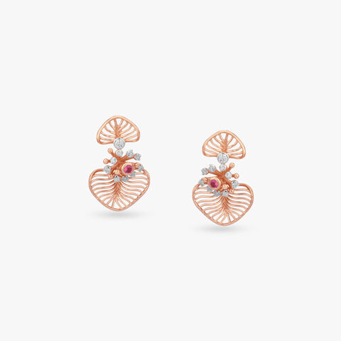 Blush Bloom Diamond Drop Earrings