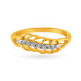 Leaf Pattern Seven Stone Gold and Diamond Ring,,hi-res image number null