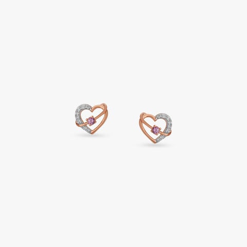 Blush Hearts Diamond Stud Earrings