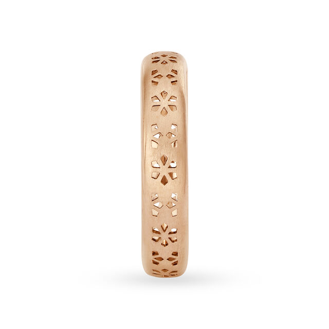 Dainty 18 Karat Rose Gold Carved Floral Ring,,hi-res image number null