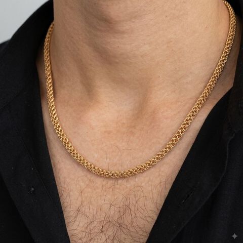 Elegant Criss Cross Gold Chain for Men