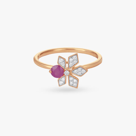 Scarlet Petal Diamond Ring