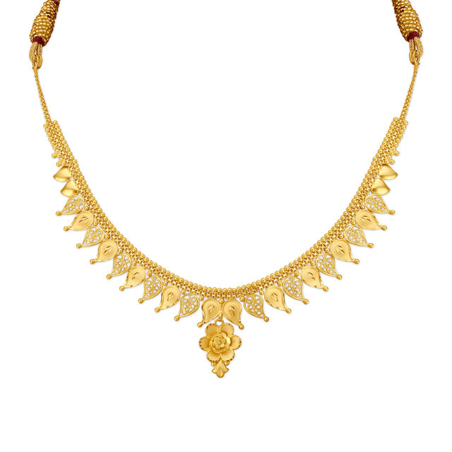 Enchanting Yellow Gold Floral Necklace and Earrings Set,,hi-res image number null