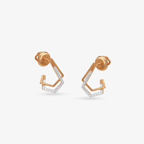 Prism Edge Diamond Hoop Earrings