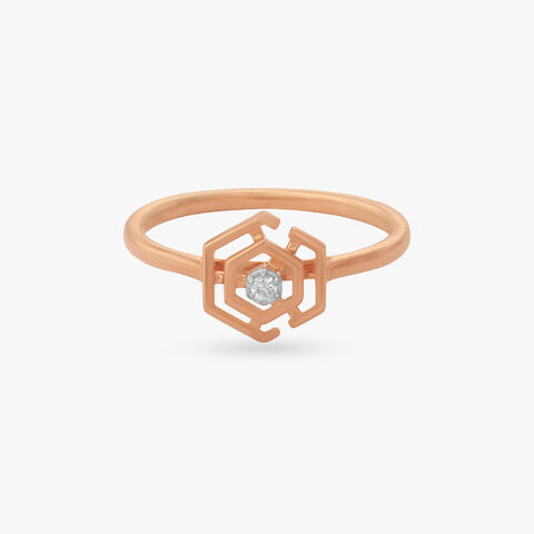 Hexa Frame Diamond Ring
