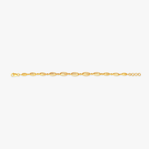 Carved Leaf Gold Bracelet