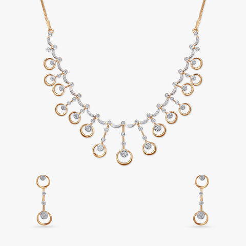 Dazzling Orbit Diamond Necklace Set