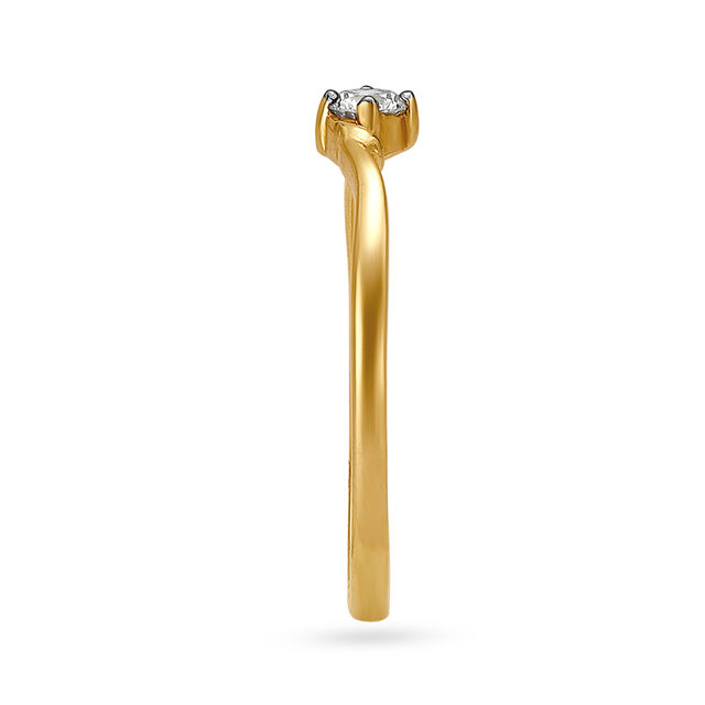 Graceful Single Stone Diamond Finger Ring,,hi-res image number null
