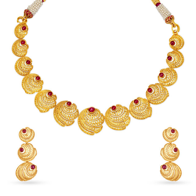 Enchanting Gold Necklace Set