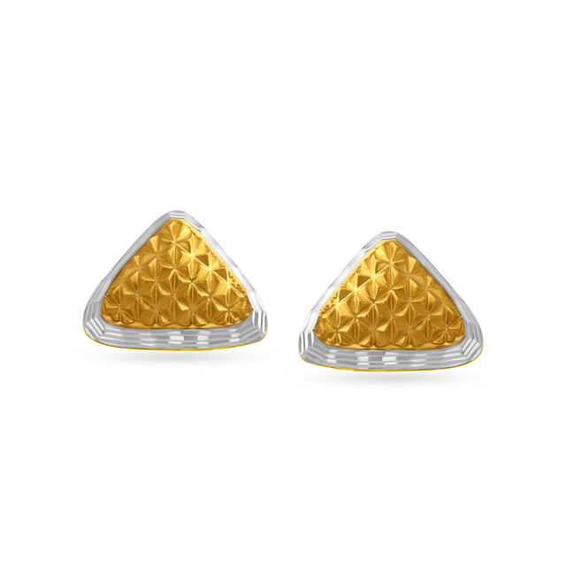 Exalted Yellow Gold Triangular Stud Earrings,,hi-res image number null