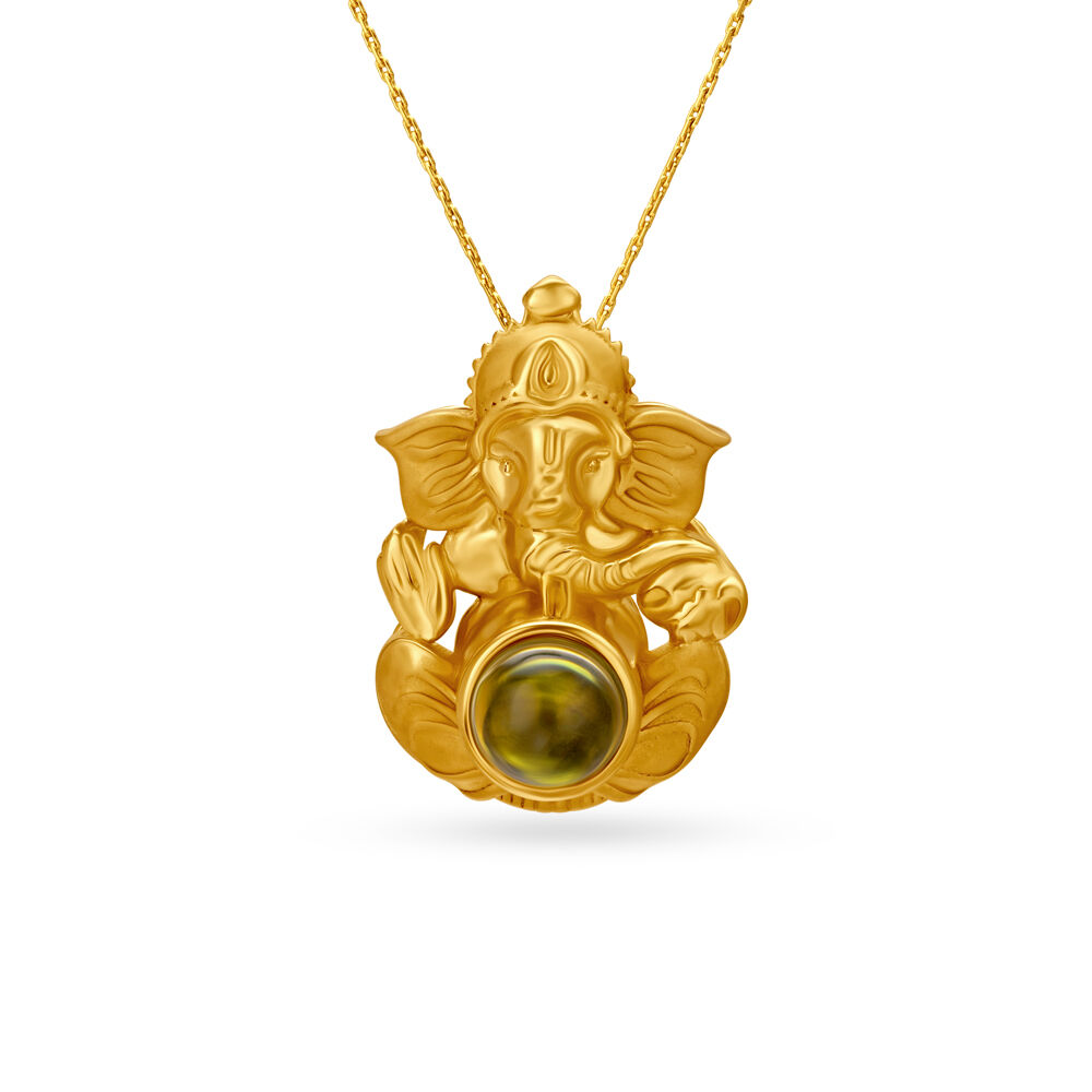 Gold ganesh pendant tanishq online sale