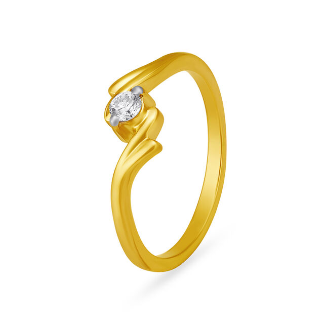 Elegant Single Stone Contemporary Diamond Finger Ring,,hi-res image number null