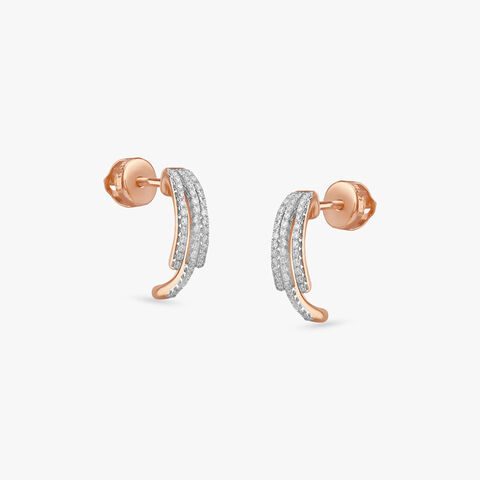 Triple Gleam Diamond Stud Earrings