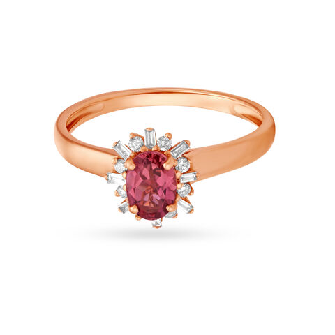 Tourmaline Studded Diamond Finger Ring