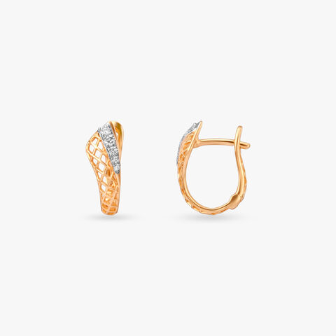 Radiant Weave Diamond Hoop Earrings