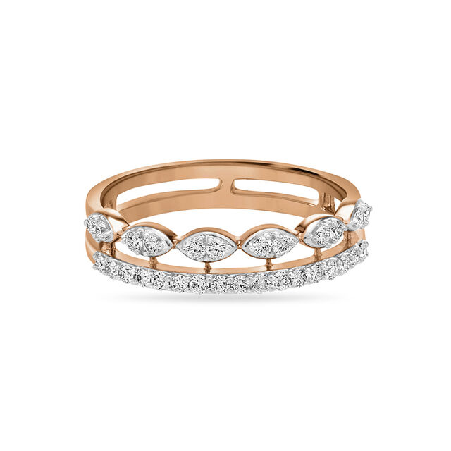 14 KT Round Rose Gold and Diamond Ring,,hi-res image number null