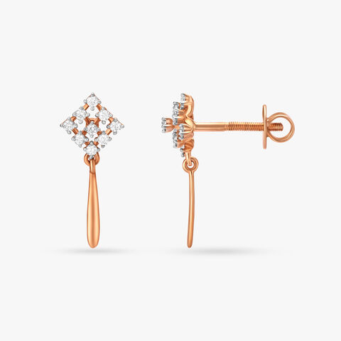 Slender Elegance Diamond Drop Earrings