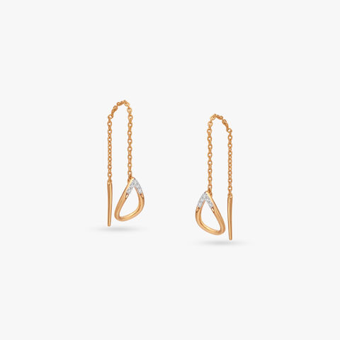 Grace Thread Diamond Drop Earrings