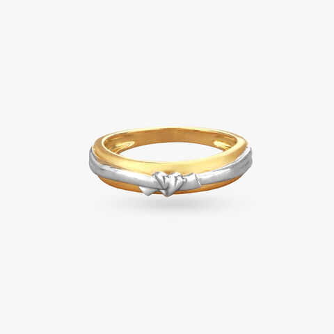 Knotted Heart Gold Finger Ring