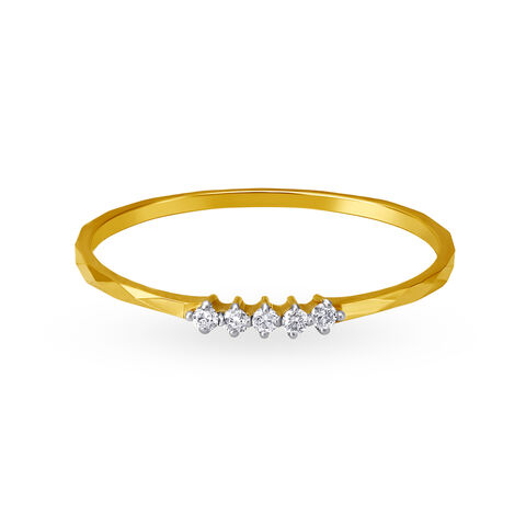 Elegant 18 Karat Yellow Gold And Diamond Finger Ring alternate view 1