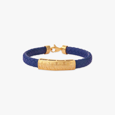 Anchor Engraved Gold Bracelet for Men