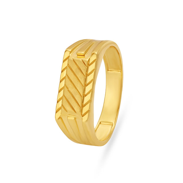Opposite Direction Track Style Gold Finger Ring For Men,,hi-res image number null