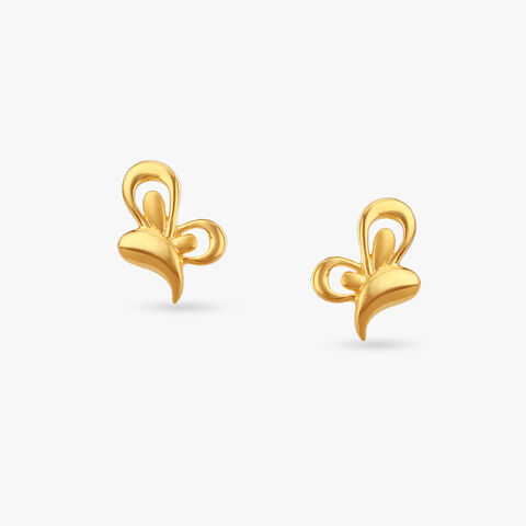 Little Loop Gold Stud Earrings for Kids