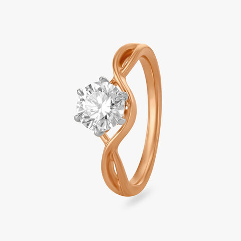 Swirling Elegance Solitaire Finger Ring