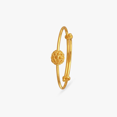 Braided Bliss Gold Bangle for Kids