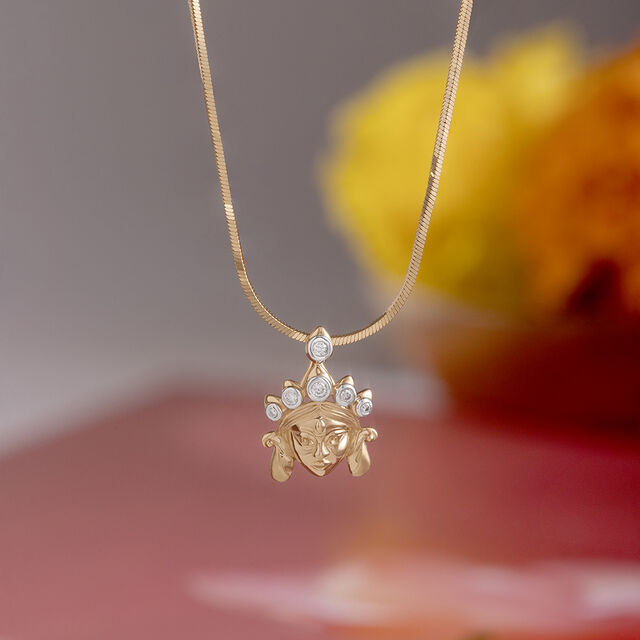locket maa durga ji gold pendant Maa Durga Gold and Diamond Pendant