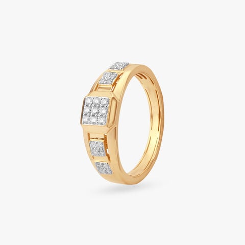 Bold Panel Diamond Ring For Men