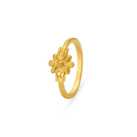 Cute Flower Gold Finger Ring For Kids