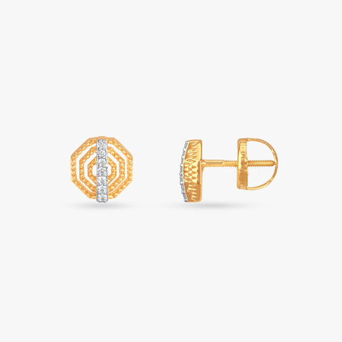 Urban Hexa Diamond Stud Earrings