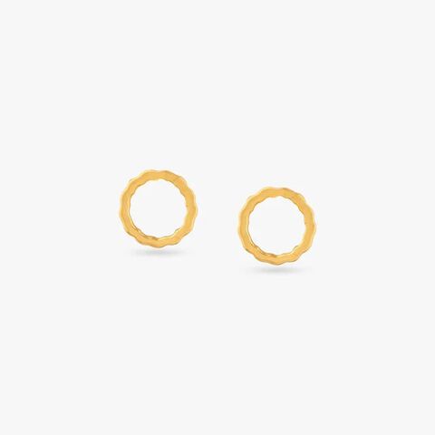Scalloped Bloom Gold Stud Earrings