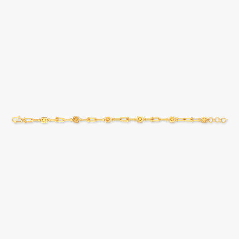 Geometric Floral Gold Bracelet for Men