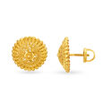 Elaborate Round Stud Gold Stud Earrings,,hi-res image number null