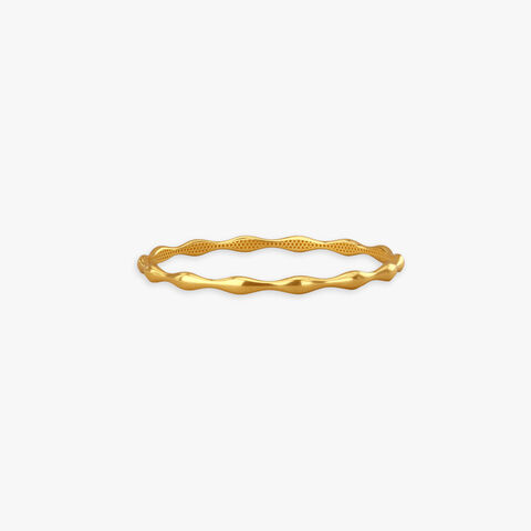 Ripple Edge Gold Bangle