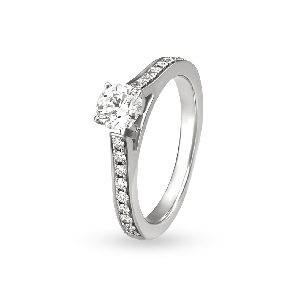 Solitaire Channel Set Diamond Engagement Ring