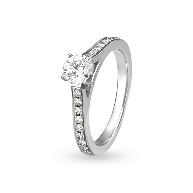 Brilliant Solitaire Look White Gold and Diamond Ring
