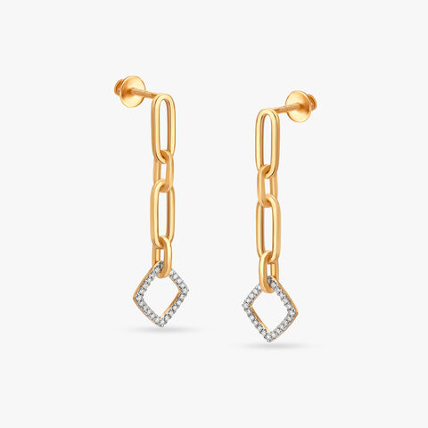 Radiant Links Diamond Drop Earrings